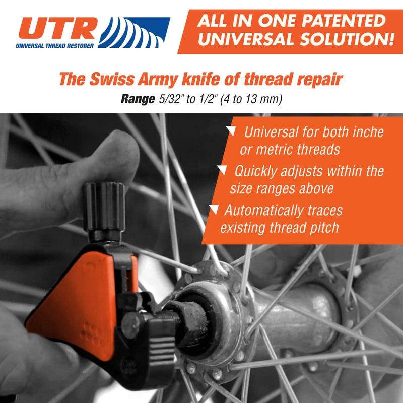 UTR - Universal Thread Restorer. External Thread Repair Tool. Easily Replaces hundreds of Dies. Automatically chases threads within range 5/32" - 1/2",4-13 mm. All In One Patented Universal Solution! - Image 4
